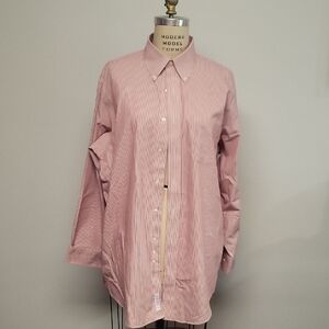 Brooks Brothers Red & White Striped Dress Shirt, Size 17-33